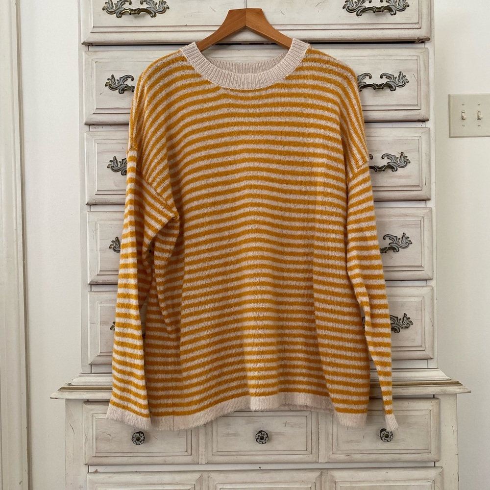 Mustard Yellow Striped Sweater